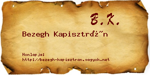 Bezegh Kapisztrán névjegykártya